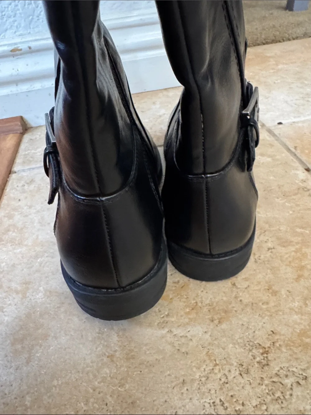 BareTraps Black Over-the-Knee Buckle Boots